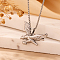 Vintage Stainless Steel Eagle Pendant Necklaces, Hip-hop Design Fashion Jewelry, Stainless Steel Color, 21.65 inch(55cm)
