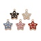 Rack Plating Alloy Pendants, with Rhinestone, Star, Golden, 15.5x13.5x2.5mm, Hole: 1.6mm