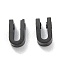 304 Stainless Steel Charms, Alphabet, Electrophoresis Black, Letter.U, 8x4.5x3mm, Hole: 1.8mm