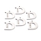 Non-Tarnish 304 Stainless Steel Pendant Rhinestone Settings, Letter, Stainless Steel Color, Letter.D, D: 15x15.5x1.5mm, Hole: 1.2mm, Fit for 1.6mm Rhinestone