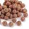 Alloy Rhinestone Beads, Grade A, Round, Golden Metal Color, Light Rose, 10mm