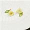 Opaque Resin Pendants, Bell Orchid Flower Charms with Leaf, with Golden Tone Iron Findings, Yellow Green, 14x13x10.5mm, Hole: 3x2mm