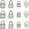 UNICRAFTALE 20Pcs 4 Sizes 304 Stainless Steel Padlock Pendants Love Lock Charms Large Hole Pendants for DIY Necklaces Jewelry Making Accessory