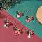 Christmas Alloy Enamel Charms Wine Glass Charms, with Resim Beads and Brass Wine Glass Charms Ring, Mixed Shapes, Mixed Color, 46~50mm, 5pcs/set
