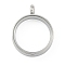 304 Stainless Stee Locket Pendants, with Glass, Flat Round Charm, Stainless Steel Color, 31x24x6mm, Hole: 5mm