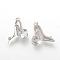 Alloy Cubic Zirconia Stilettos Pendants, High-heeled Shoes, Platinum, 17x15.5x5.5mm, Hole: 1.5mm