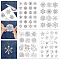 GLOBLELAND 4 Sheets Snowflakes and Fireworks Water Soluble Stabilizer Hand Sewing Stabilizers with Pre Printed Stick and Stitch Self Adhesive Wash Away Stabilizer for Bags Cloth Embroidery Hand Sewing