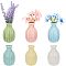 6Pcs 6 Colors Mini Ceramic Floral Vases for Home Decor, Small Flower Bud Vases for Centerpiece, Vase with Wavy Texture, Mixed Color, 45x77mm, Hole: 25mm, 1pc/color