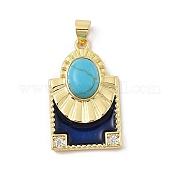 Синтетические бирюзовые подвески KK-U047-20G-02