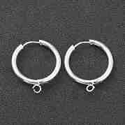201 фурнитура для сережек-колец Huggie Hoop из нержавеющей стали STAS-P283-01I-S