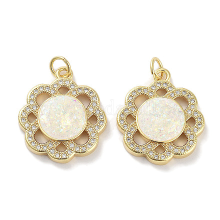 Латунные микропаве прозрачные подвески с фианитом KK-L213-022G-1