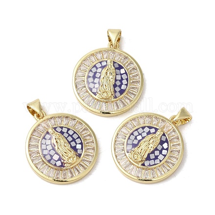 Латунные микропаве прозрачные подвески с фианитом KK-K385-025G-1