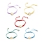304 Stainless Steel Connector Bracelets, Adjustable Koran Waxed Polyester Cord Braided Beaded Bracelets, with Glass Cabochons, for Photo Bracelets Making, Golden, 0.2~0.4cm, Inner Diameter: 3/4~3-1/2 inch(1.9~8.9cm), Flat Round Tray: 14mm