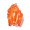 Opaque Resin Pendants, with Platinum Iron Loop, AB Color, Roast Duck, 42x28x18mm, Hole: 2mm