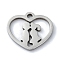 Non-Tarnish 304 Stainless Steel Charms, Laser Cut, Heart with Couple Charm, Stainless Steel Color, 11.5x12.5x1mm, Hole: 1.2mm
