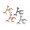 Brass Micro Pave Cubic Zirconia Pendants, Crescent Moon/Duble Horn & Arrow, Clear, Mixed Color, 26mm, Hole: 0.8mm