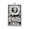 Non-Tarnish 201 Stainless Steel Pendants, Laser Engraved Pattern, Tarot Card Pendants, The Moon XVIII, 40x24x1mm, Hole: 2mm