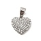 304 Stainless Steel Pendants, with Crystal Rhinestone, Heart Charms, Stainless Steel Color, 18x18x5.5mm, Hole: 7.5x4.5mm