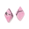 Glass Cabochons, Imitation Turquoise, Rhombus, Pink, 8x5x2.5~3mm