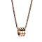 Stylish Stainless Steel Grooved Column Pendant Necklace for Women's Daily Wear, Rose Gold