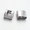 Tarnish Resistant Letter Style 201 Stainless Steel Square Slide Charms, Letter.F, 9x8x4mm, Hole: 8x3mm
