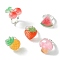 Fruit Resin Finger Ring, Silver Brass Adjustable Ring, Mixed Shapes, Inner Diameter: 14.5mm