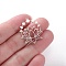 304 Stainless Steel Connector Charms, Lotus Link, Stainless Steel Color, 32x25mm