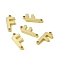 Rack Plating Brass Letter Connector Charms, for Personalized Name Necklace Making, Real 18K Gold Plated, Long-Lasting Plated, Cadmium Free & Nickel Free & Lead Free, Letter.F, 14x6x1.5mm, Hole: 1mm