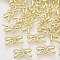 Alloy Links connectors, Bowknot, Light Gold, 8x13x2mm, Hole: 1.2mm