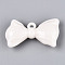 Opaque Acrylic Pendants, Bowknot, White, 31~32x55.5~57x16mm, Hole: 3.8mm