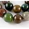 Natural Indian Agate Beads Strands, Round, 10mm, Hole: 1mm, about 19pcs/strand, 7.6 inch