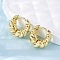 Twist Ring Rack Plating Brass Hoop Earring for Women, Long-Lasting Plated, Lead Free & Cadmium Free, Real 18K Gold Plated, 14x6.5x15mm, Pin: 1mm