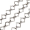 304 Stainless Steel Rectangle Link Chains, Unwelded, Stainless Steel Color, 13.5x13.5x1.5mm