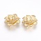 Brass Links connectors, Cadmium Free & Lead Free, Flower, Raw(Unplated), 24.5x22x6.5mm, Hole: 2mm