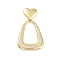 Rack Plating Brass Micro Pave Clear Cubic Zirconia Pendants, Long-Lasting Plated, Lead Free & Cadmium Free, Trapezoid, 40mm, Hole: 4x7.5mm, trapezoid: 31x24x3mm