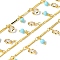 Brass Oval Bar Link Chains, with Glass & Clear Cubic Zirconia, Lead Free & Cadmium Free, Long-Lasting Plated, Rack Plating, Soldered, with Spool, Real 18K Gold Plated, 11.5x2x1mm and 3.5x2.5x0.5mm