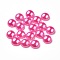 ABS Plastic Imitation Pearl Cabochons, Half Round, Hot Pink, 12x6mm