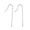 Tarnish Resistant 316 Surgical Stainless Steel Earring Hooks, with Vertical Loops, Stainless Steel Color, 39x3mm, Hole: 1.8mm, 21 Gauge, Pin: 0.7mm