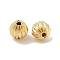 Brass Beads, Cadmium Free & Nickel Free & Lead Free, Pumpkin, Real 18K Gold Plated, 5x5mm, Hole: 1mm