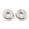 Brass Beads, Cadmium Free & Lead Free, Long-Lasting Plated, Disc, Platinum, 6x2mm, Hole: 1.8mm