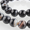 Natural Black Agate Round Bead Strands, Dyed & Heated, Black, 10mm, Hole: 1mm, about 38pcs/strand, 14.96 inch