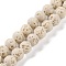 Synthetic Lava Rock Dyed Beads Strands, Round, Floral White, 6~6.5mm, Hole: 1mm, about 63pcs/strand, 15.16''(38.5cm)