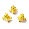 Handmade Lampwork Beads, Bumpy, Octopus, Yellow, 18~19X17~17.8x12.5~15.5mm, Hole: 0.8~1.6mm