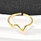 ECG 925 Sterling Silver Cuff Rings for Women, Golden, 7mm, Inner Diameter: 16.8mm