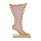 Foot Shaped Bamboo Anklet Storage Jewelry Rack, Jewelry Organizer Display Holder with Velvet Mat for Anklets, Pink, 6.8x18x28cm