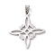 Non-Tarnish 304 Stainless Steel Hollow Pendants, Knot, Stainless Steel Color, 27x25x1mm, Hole: 5x3mm