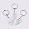 Opalite Keychain, with Iron Key Rings, Platinum, 78mm, Pendant: 32x14mm