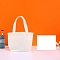 Cotton Cloth Blank Canvas Bag, Horizontal Tote Bag for DIY Craft, Snow, 20x30x1cm