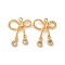 Brass Micro Pave Cubic Zirconia Pendants, Bowknot, Long-Lasting Plated, Nickel Free, Real 18K Gold Plated, 21.5x17x3.5mm, Hole: 1.4mm