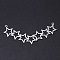 Non-Tarnish 201 Stainless Steel Laser Cut Pendants, Hollow Star, Stainless Steel Color, 24x59.5x1mm, Hole: 1.4mm